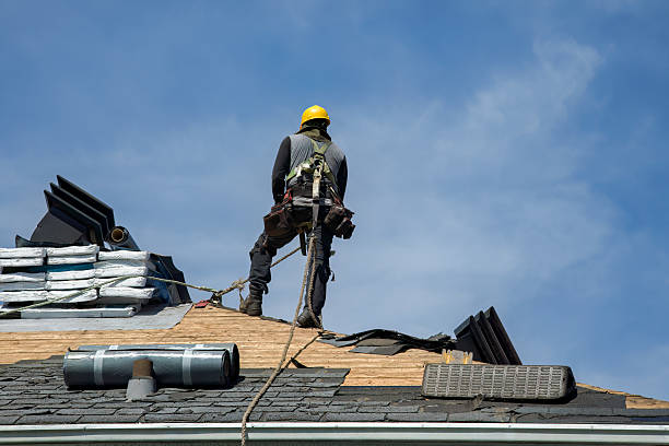 Professional Gutter Installation technician working in Little Plymouth, VA